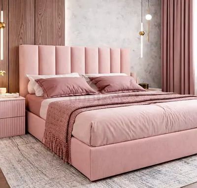 Brend New fabric wooden King size 180x200 Bed with Madical Matress Available