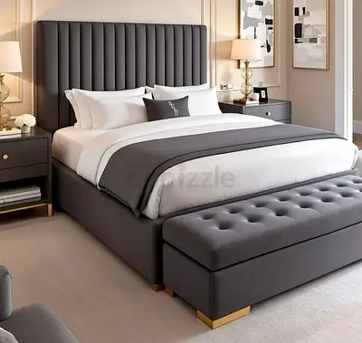 Premium high quality 1800*200 king size gray colour bed