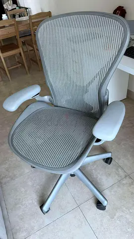 Silver Herman Miller Aeron Classic Chair PostureFit Back Support Size B  C available