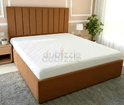 Brend New fabric wooden Queen size 150x190 bed with Madical Matress Available