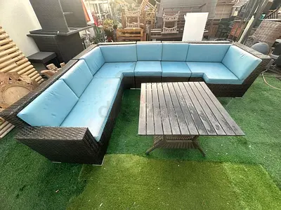Sectional sofa set L shape with cushions and middle table dimensions 240x320 
Price 1300 delivery fr
