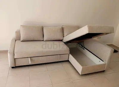 Ikea L Shape Sofa cum bed with big storage in L