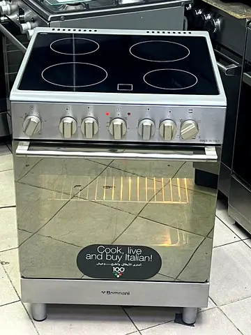 BOMPANI latest model full electric ceramic 4 HOBS oven fan cooking range 60X60 stove