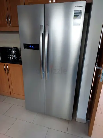 Panasonic side by side refrigerator silver