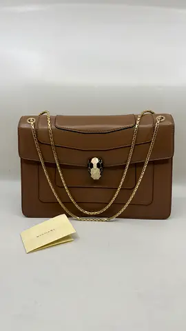 Bvlgari Dark Beige Leather Serpenti Forever Shoulder Bag