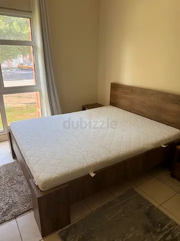 Wooden Comfortable Bed , High quality Mattress, 2 Nightstand  Drawers