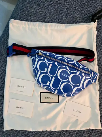 Gucci Blue Logo Belt Bag S - Stylish  NEW unisex