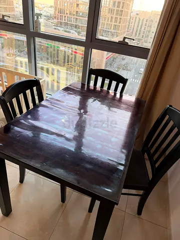 Stylish Black Dining Table with 4 Chairs