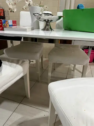 Elegant White Dining Table with Chairs