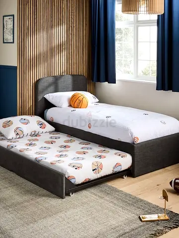 Brand new 90*200 single bed in gray colour with trundle
