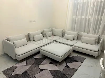 Ikea söderhamn corner six seat sofa with ottoman