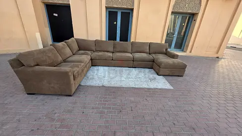 Premium Quality CrateBarrel Axis Feather filled U Shape Sofa