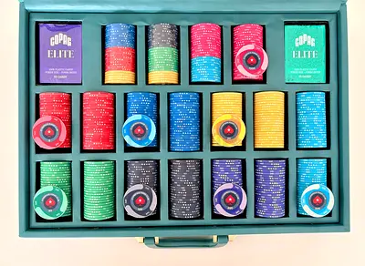 Custom VIP Ceramic Poker Set (450 Chips) + Premium Leather Case + 2 Sealed Plastic Decks