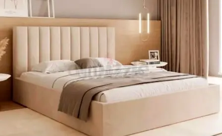 Brend New fabric wooden Queen size bed with Madical Matress Available
