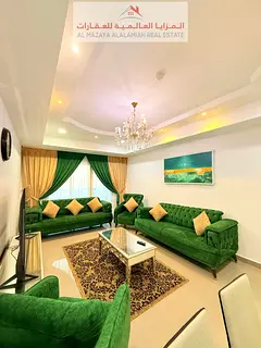 For monthly rent - a fully furnished three-bedroom apartment with a living room and three bathrooms