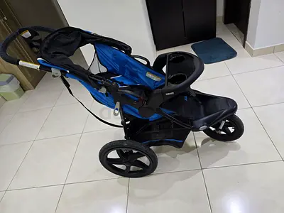 Stylish Blue Jogging Stroller for Your Baby