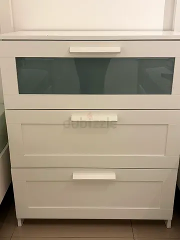 Ikea white drawers with mirror