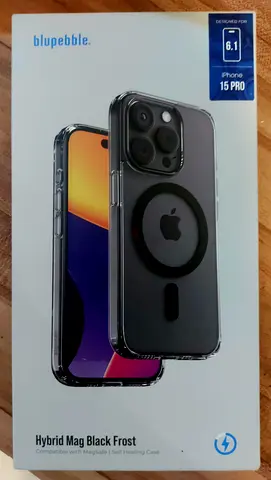 Blue Pebble Hybrid Mag Case for iPhone 15 Pro Self Healing, Anti-Yellow  Anti-Scraches