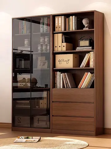 Stylish Wooden Bookcase with Storage Drawers