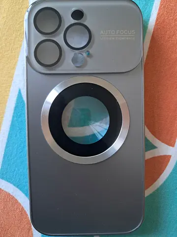 Iphone 14 pro, Auto Focus chrome glass case.