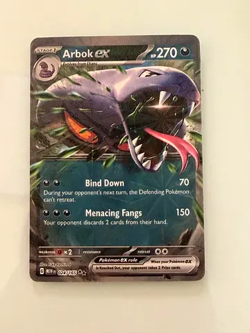 Rare Arbok EX Pokemon Card - Stage 1, HP 270