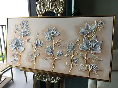 Painting bas relief  “Flowers”