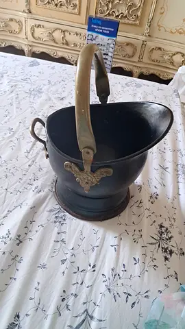 Vintage Decorative Bucket with Ornate Handle