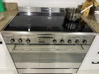 Smeg Italian High-Quality 90/60 size electric ceramic cooking range Stainless Steel Cooker with Oven