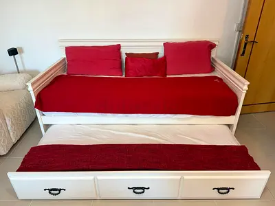 White Day Bed with Two Single Beds