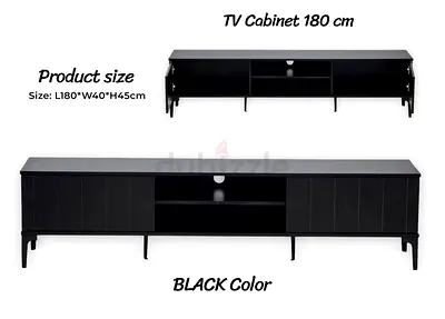 Modern Black TV Cabinet 180cm