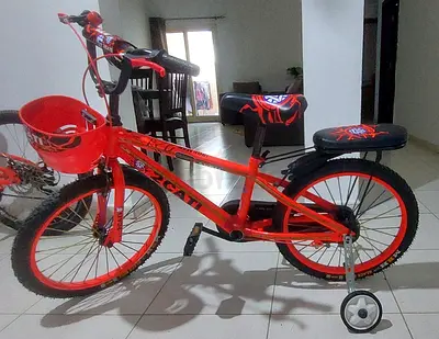 Bright Red Kids Bicycle with Training Wheels