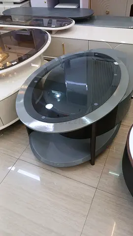 Stylish Oval Glass Coffee Table with Modern Design