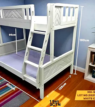 Stylish White Bunk Bed Set
