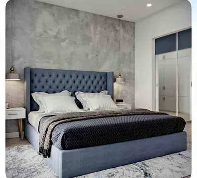 Elegant Upholstered Bed with Modern Design