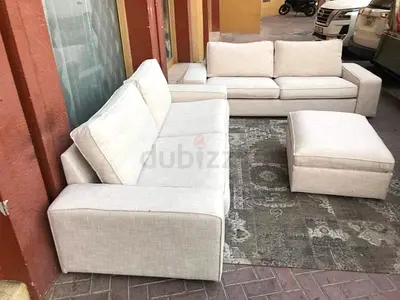 With footstool beige kivik 3+2 sofa