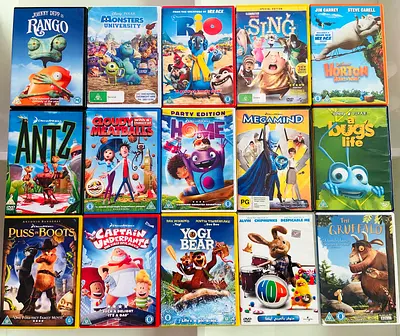 15 Kids Animated Movie DVD’s