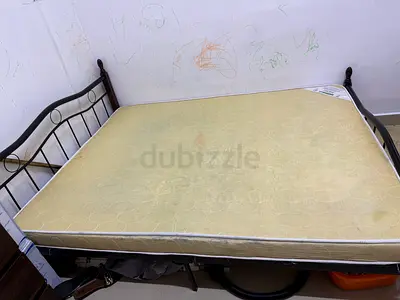 Queen size bed frame with mattress is for urgent sale