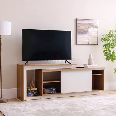 Lucia Extendable TV Unit – Almond  Off White Finish