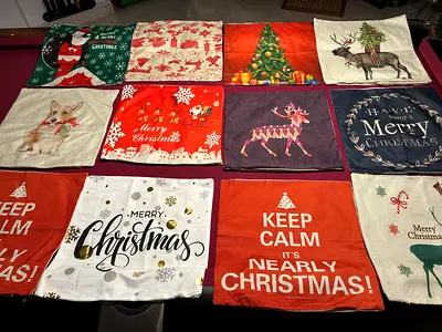 12x Christmas Pillow Covers, 45x45cm
