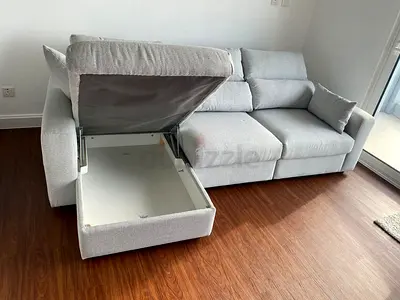Eskilstuna light Grey L shape sofa
