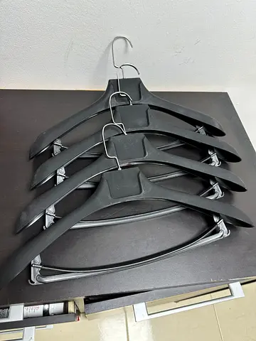Set of Durable Black Hangers for Your Closet