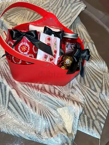 Charming Red Gift Basket with Treats
