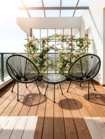 3 pcs tabel and chair set Stylish Outdoor Patio Set with Unique Design