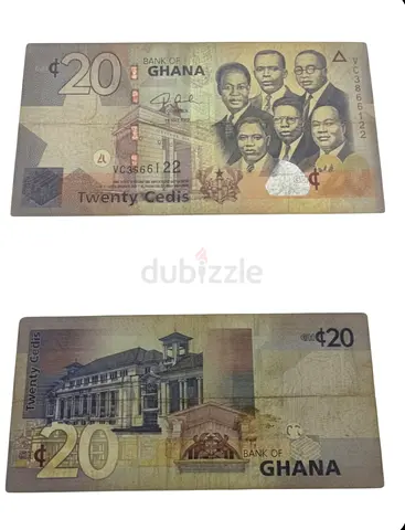 Ghana Rare 20 Cedis Banknote Currency