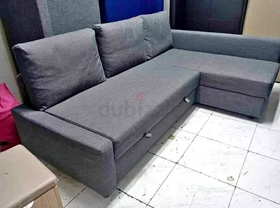 Gray L-Shaped Sofa bed with Storage