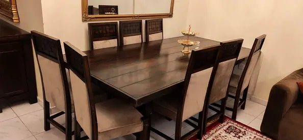 Elegant Dining Set with 8 Chairs