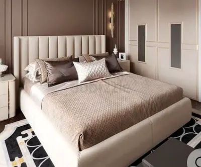 Beige  colour 200*200 super king size bed