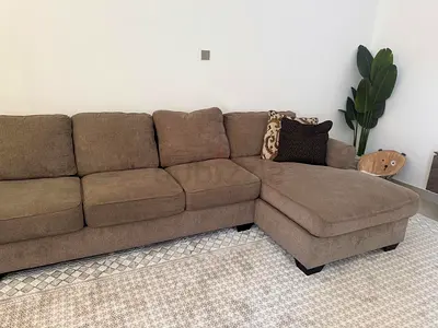 Comfortable L-Shaped Sofa in Neutral Tones