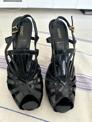 Fendi Black Strappy Heels