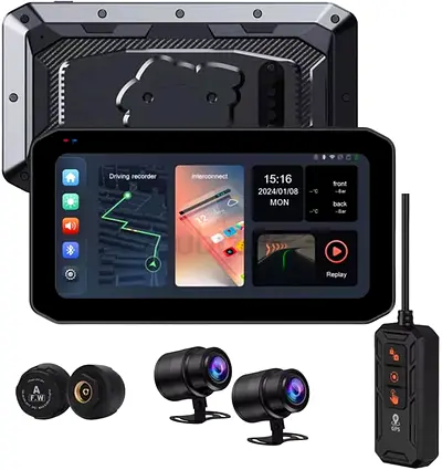 6.25 IPS Touchscreen Wireless CarPlay  Android Auto Motorcycle Navigator